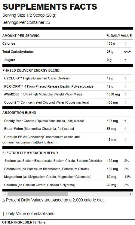 Carbion + | Boire d'hydratation d'électrolyte avec dextrine cyclique - 725 grammes