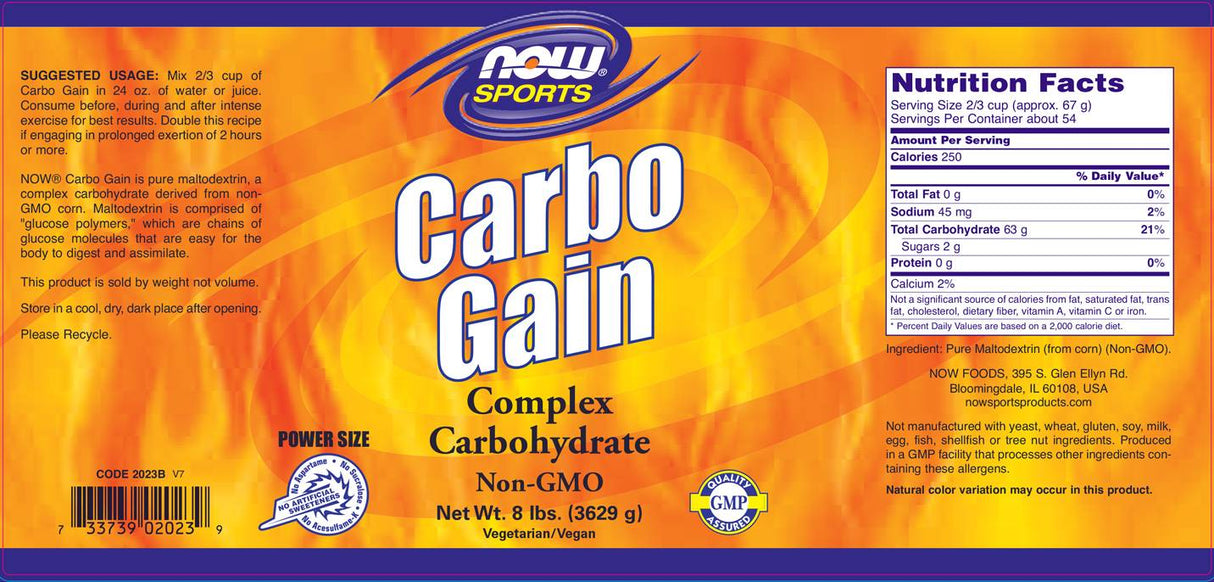 Gain de carbo - 3629 grammes