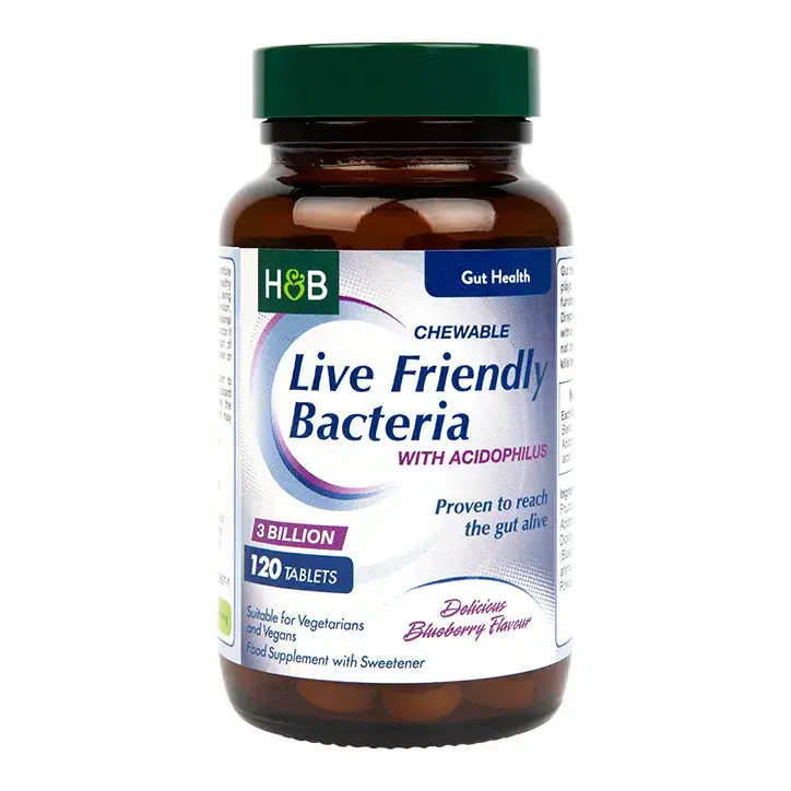 Probiotique avec acidophilus (mâchable Acidophilus bleuet 3 milliards) 3 milliards. 120 comprimés à croquer Holland & Barrett