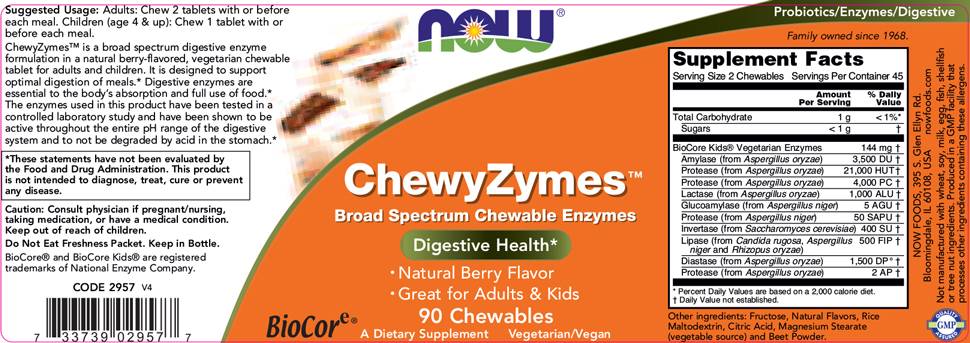 Chewyzymes - 90 comprimés à croquer