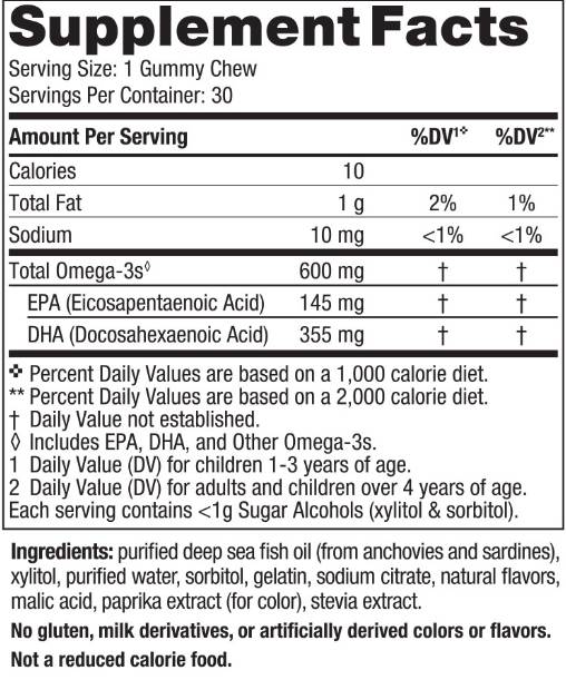 Gummies DHA pour enfants 600 mg - 30 gummies
