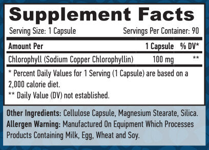 Chlorophylle 100mg. 90 VCAPS