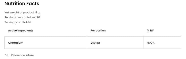 Chromium Lezges 200 MCG 90 comprimés sublinguaux