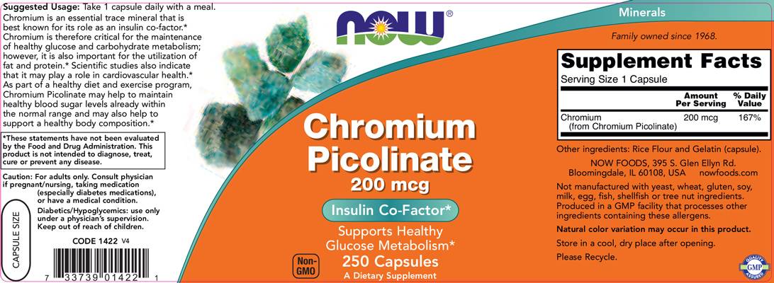 Chrome picolinate 200 mcg - 100 capsules
