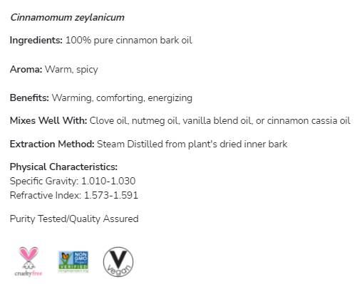 Huile d'écorce de cannelle | 100% pur cannamomum zeylanicum - 30 ml