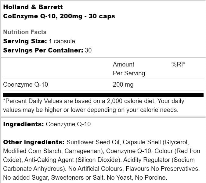 Coenzyme Q-10 200 mg - 30 capsules