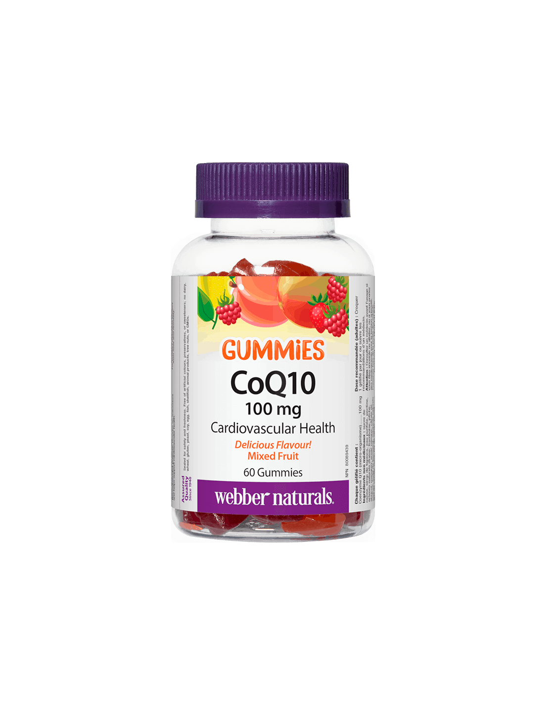 Gummies CoQ10/Coenzyme Q10 100 mg, 60 comprimés gélifiés <tc>Webber Naturals</tc>
