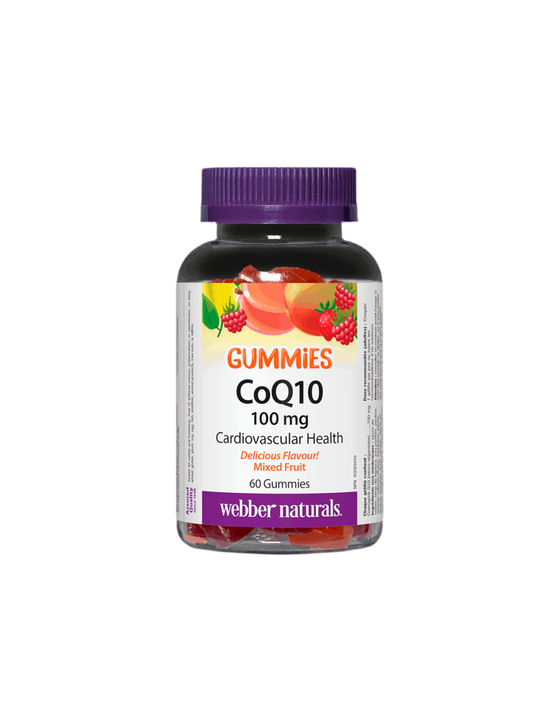 Gummies CoQ10/Coenzyme Q10 100 mg, 60 comprimés gélifiés <tc>Webber Naturals</tc>