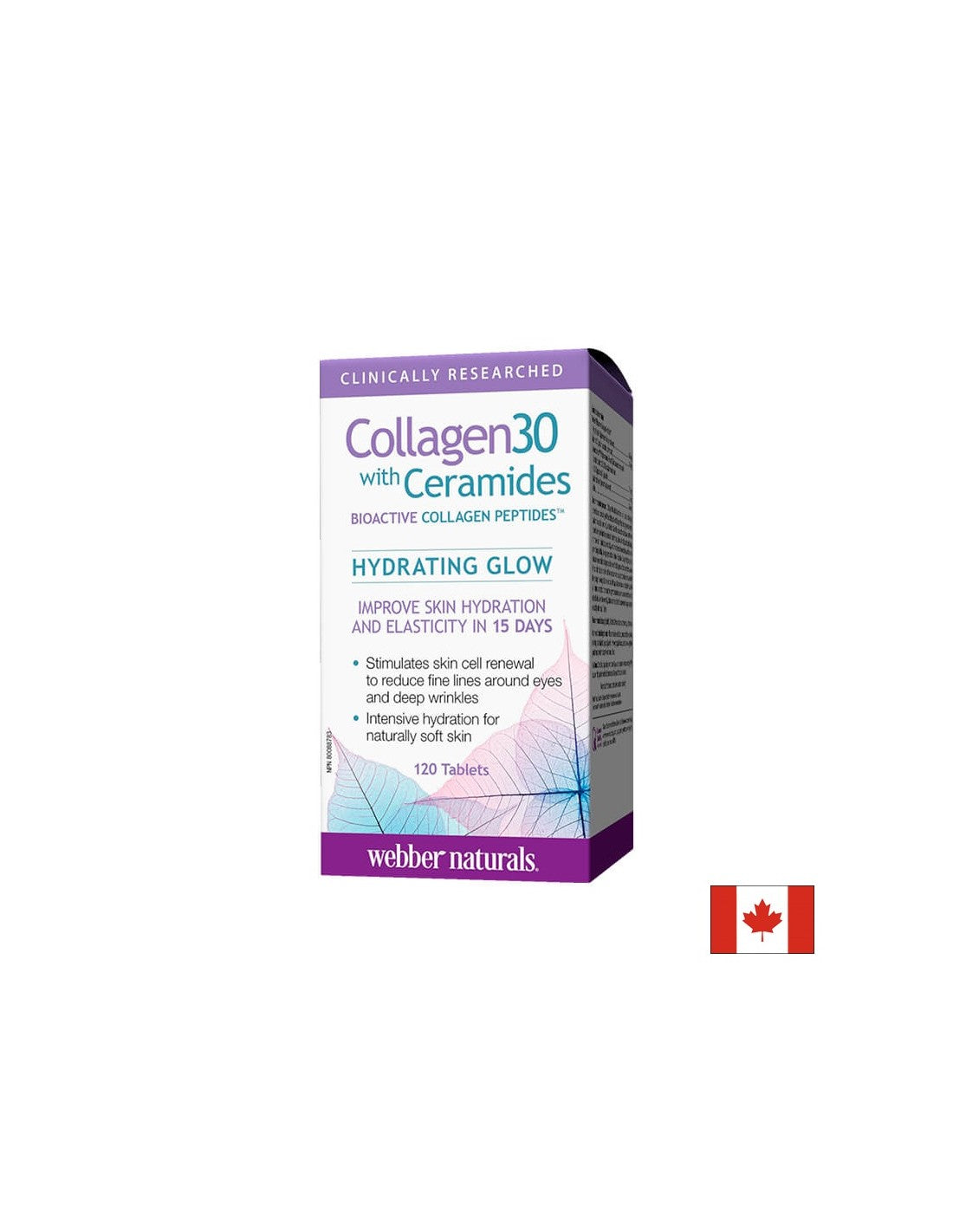 Collagen30® aux Céramides - Collagène + Céramides, 120 comprimés <tc>Webber Naturals</tc>