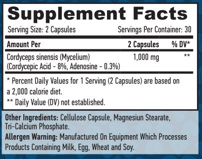 Cordyceps 500 mg/60 VCAPS.