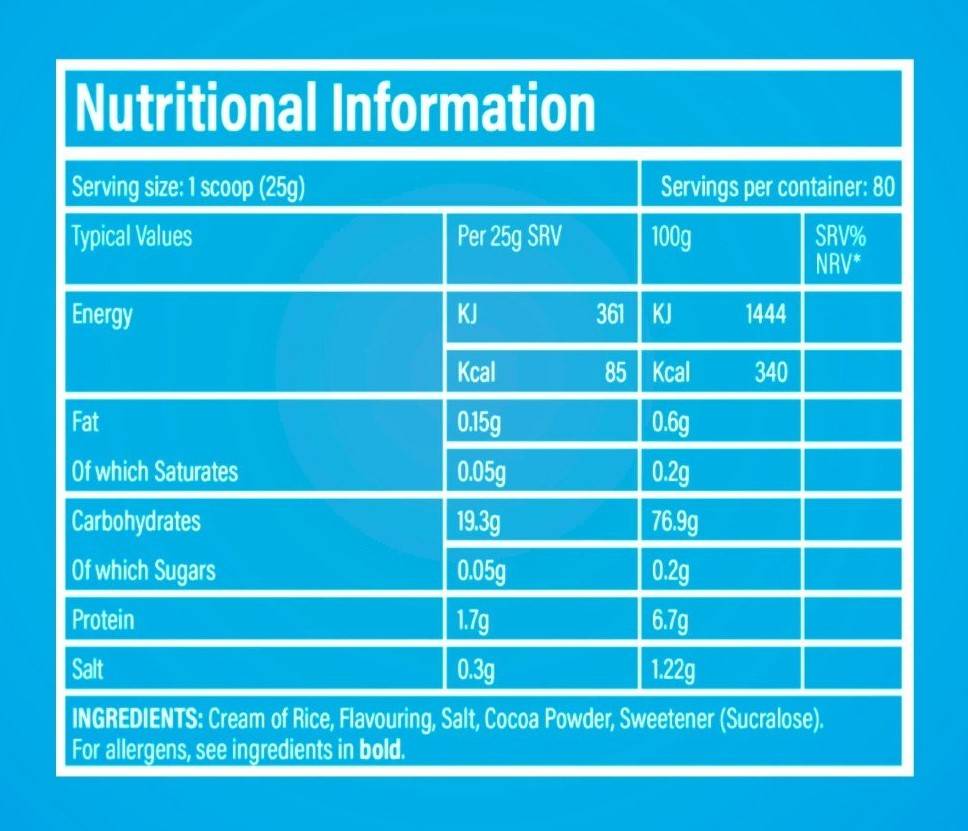 Crème de riz | Glucides complexes - 2000 grammes