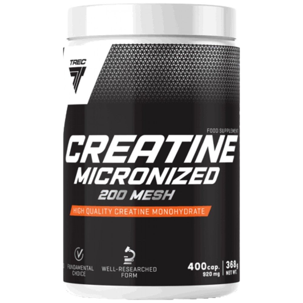 Créatine micronisé 200 maillage | Caps monohydratés de créatine de haute qualité - 400 capsules