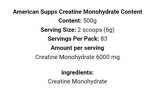 Créatine monohydrate - 500 grammes