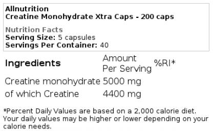 Créatine monohydrate xtra caps 200 capsules
