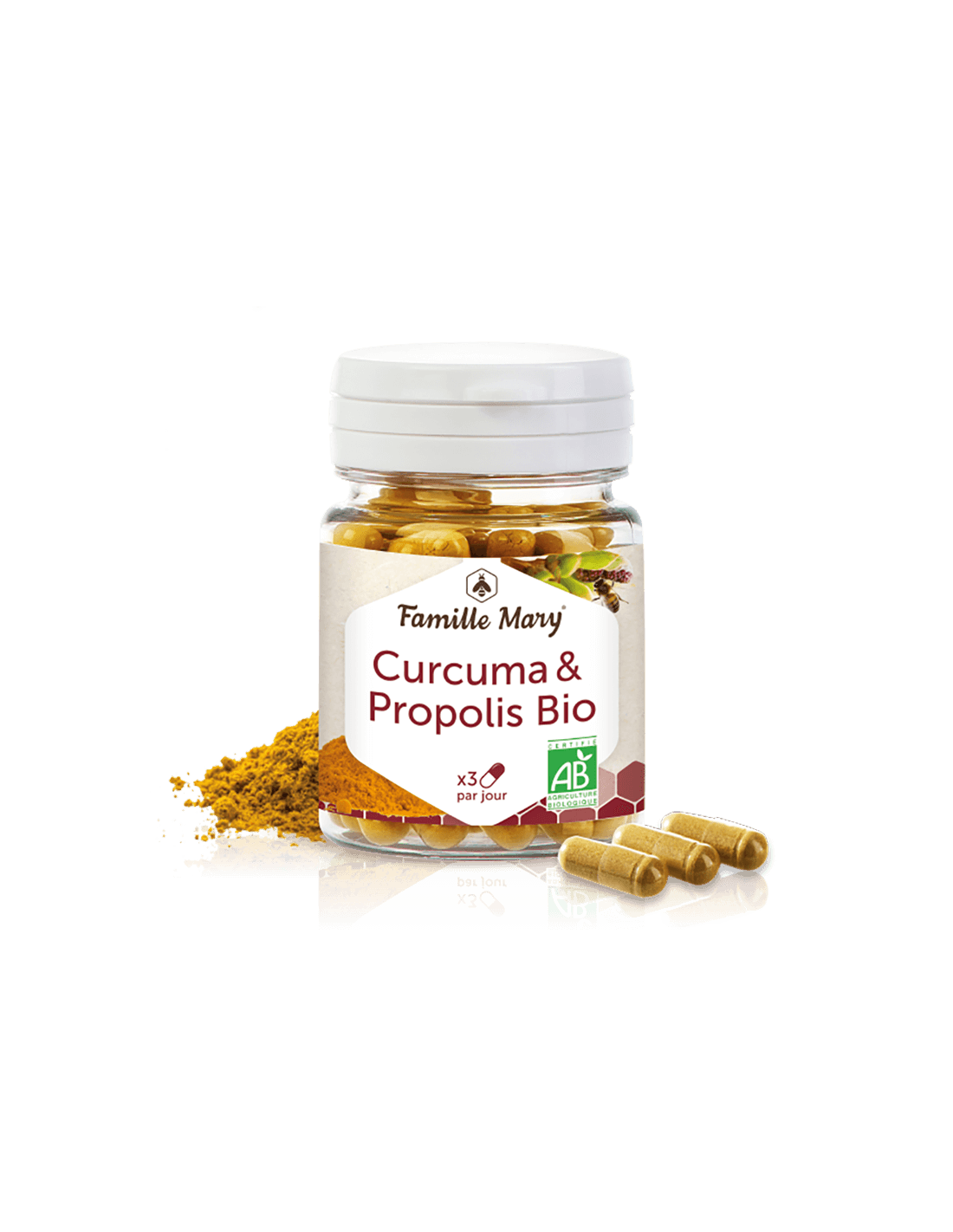 Curcuma & propolis Bio/Turmame + Bio propolis, 60 Capsules Famille Mary