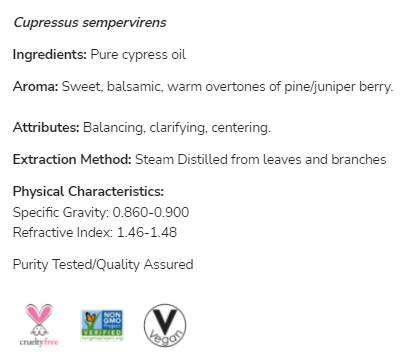 Huile de cyprès | 100% pur Cupressus Sempervirens - 30 ml