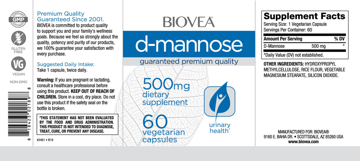 Caps D-mannose 500 mg/60