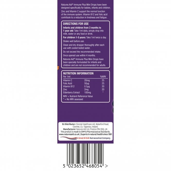 Formule immunitaire avec gouttes de sureau pour enfants (mini gouttes immunitaires plus) 50 ml naturesaid