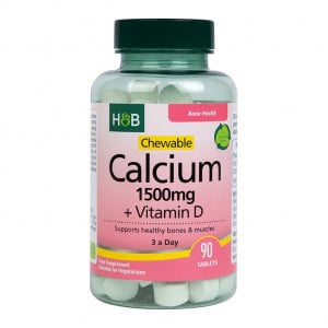 Calcium à croquer 1500 mg + vitamine D - 90 comprimés à croquer