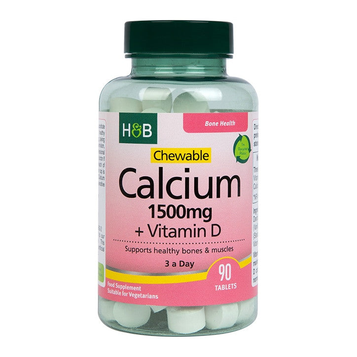 Calcium à croquer 1500 mg + vitamine D - 90 comprimés à croquer