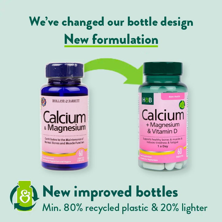 Magnésium de calcium et vitamine D (calcium, magnésium et vitamine D) 60 comprimés Holland & Barrett