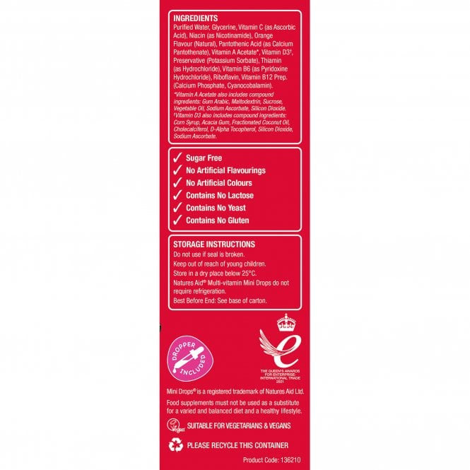Multivitamin Drops for Children (Mini Drops Multi-vitamin) 50 ml naturesaid