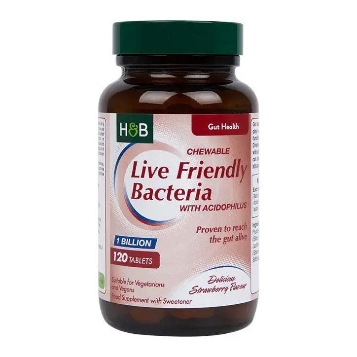 Probiotique avec acidophilus (fraise à croûte d'acide 1 milliard) 1 milliard) 1 milliard. 120 comprimés à croquer Holland & Barrett