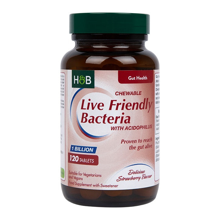Probiotique avec acidophilus (fraise à croûte d'acide 1 milliard) 1 milliard) 1 milliard. 120 comprimés à croquer Holland & Barrett
