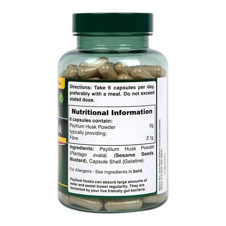 Psyllium Husk Fiber (Psyllium Husk) 500mg 180 Capsules Holland & Barrett