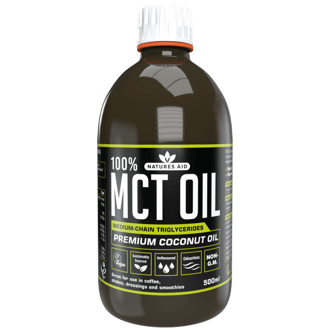 Triglycérides à chaîne moyenne à partir d'huile de coco (100% d'huile MCT) Naturesdaits de 500 ml