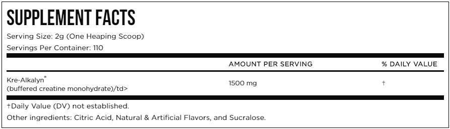KRE-ALKALYN EFX POUDRE - 210 ~ 220 grammes