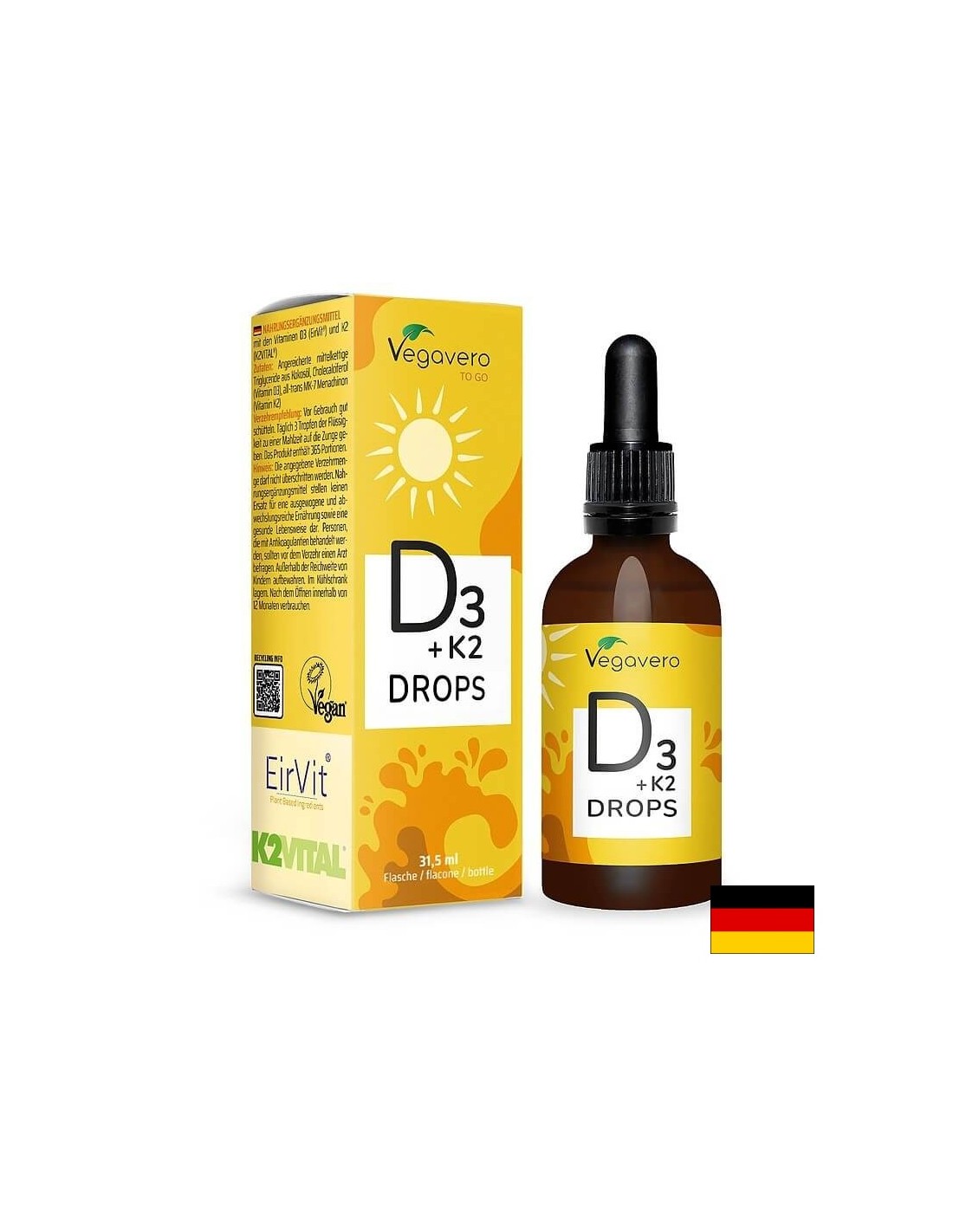 Os et dents - Vitamine D3 + K2, 60 ml de gouttes