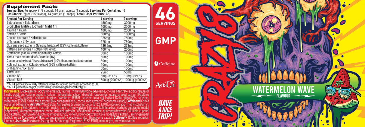 Crazy 8 | Extreme 8 Source de stimulant pré-entraînement - 325 grammes