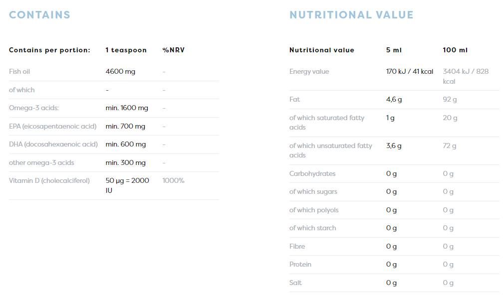 Liquide oméga + D3 quotidien | Aromatisé au citron naturel - 500 ml