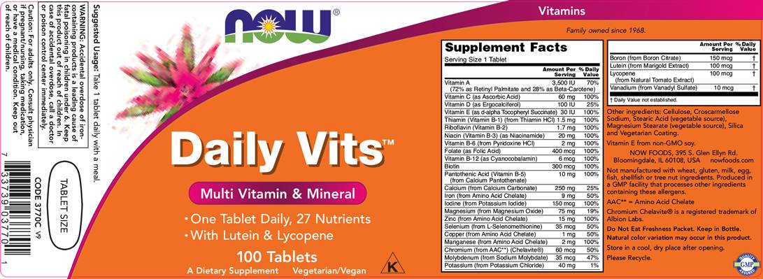 Daily Vit Multi - 100 comprimés