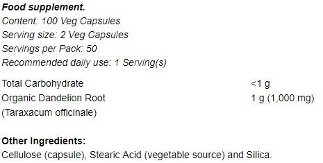 Racine de pissenlit 500 mg - 100 capsules