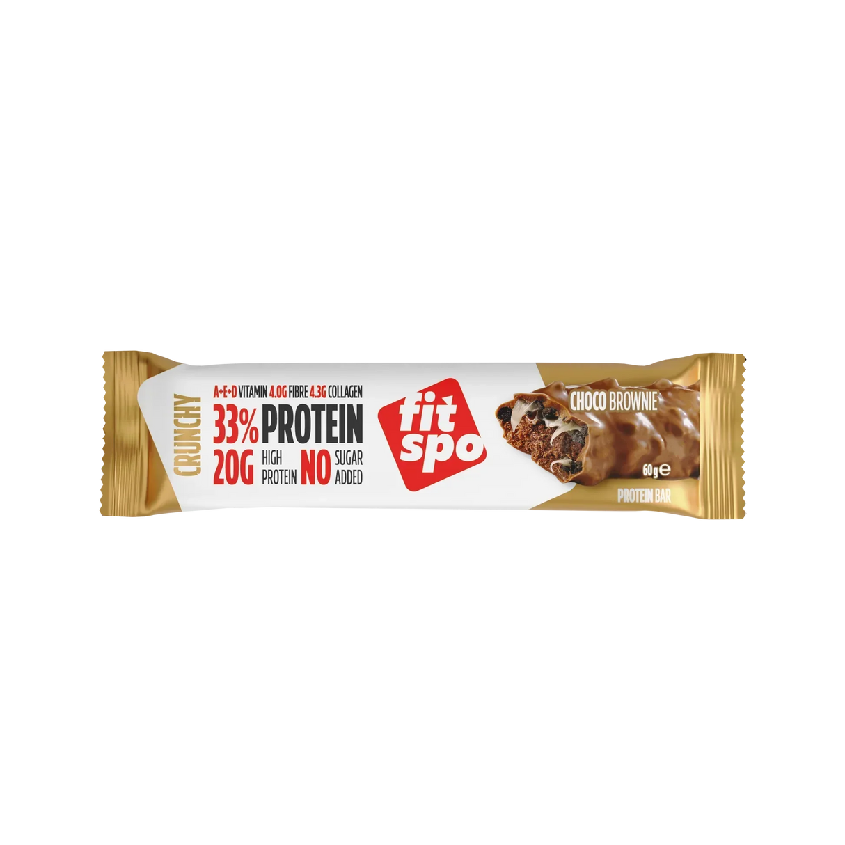 Déliciez + brownie au chocolat de la barre protéinée croquante - 12 x 60 grammes