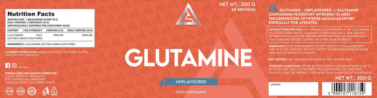 La poudre de glutamine à la glutamine - 300 grammes