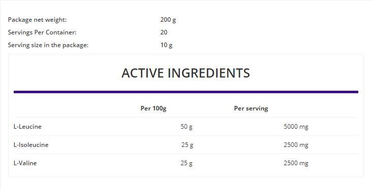 BCAA Instant Powder - 200 grammes