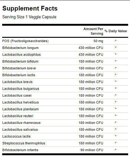 Probiotique ultime 16 de la souche du Dr Stephen Langer avec FOS - 60 capsules