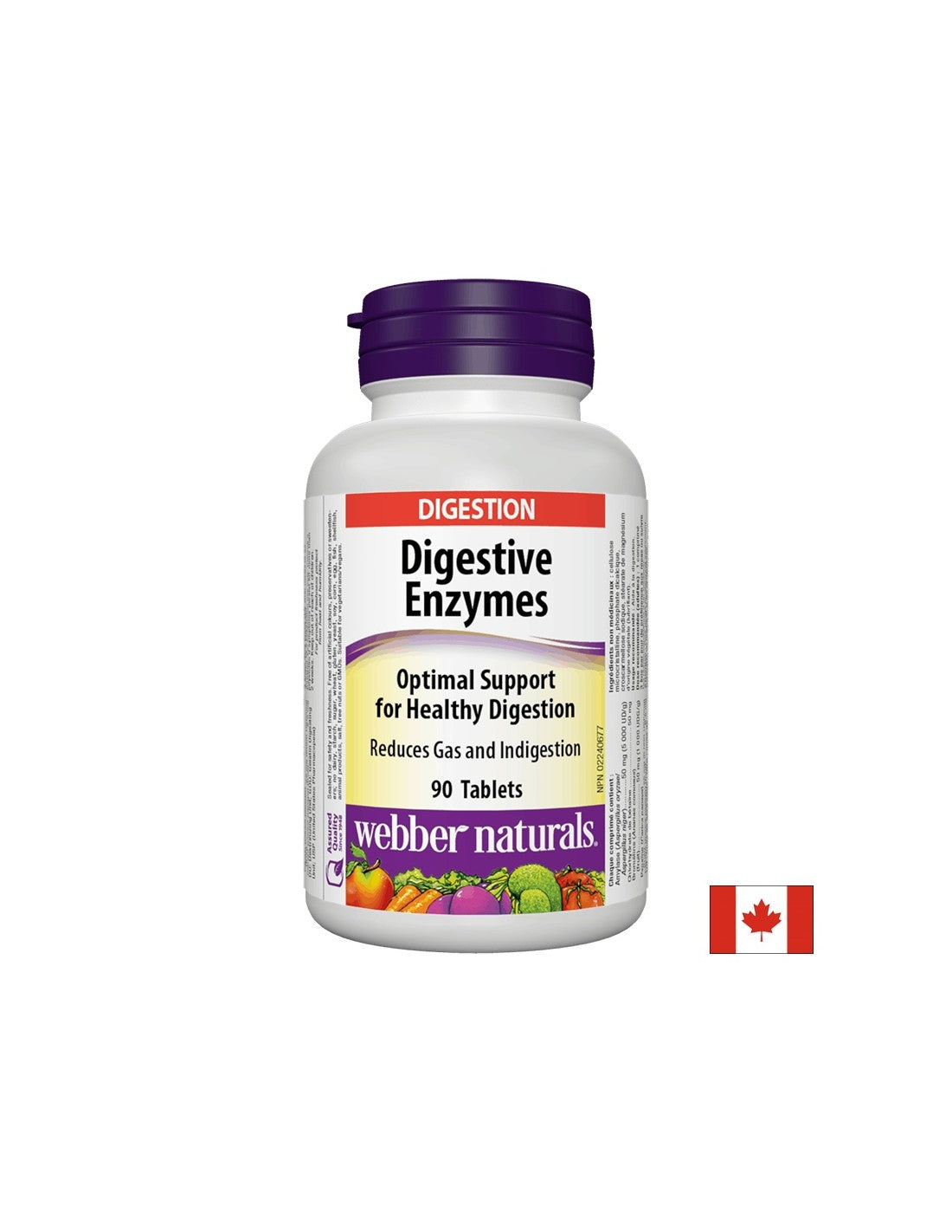 Enzymes digestives x 90 comprimés <tc>Webber Naturals</tc>