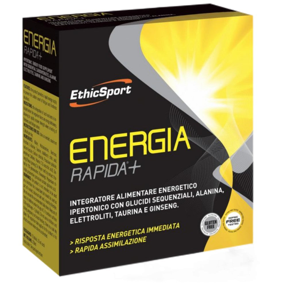 Energia Rapida + | Tour d'énergie avec bêta-alanine, taurine et ginseng - 10 x 25 ml