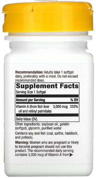 Vitamine A 10 000 UI - 100 capsules