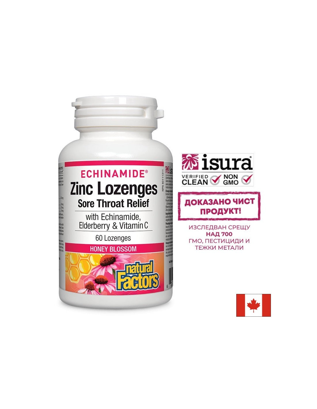 Echinamide® Zinc Lezenges | Relief mal de gorge - 60 à croquer