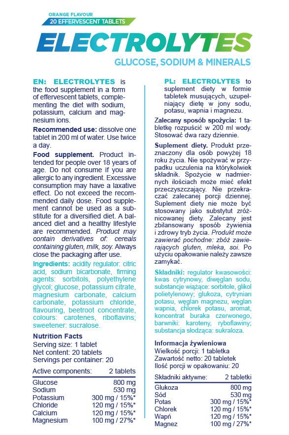 Électrolytes effervescents - 20 comprimés solubles