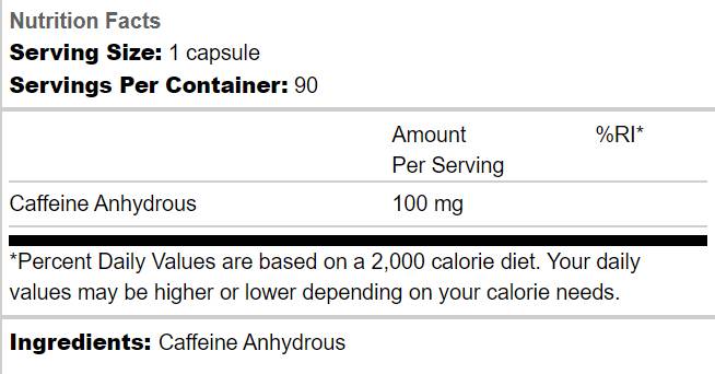 Cafeine Endurance 100 mg - 90 capsules
