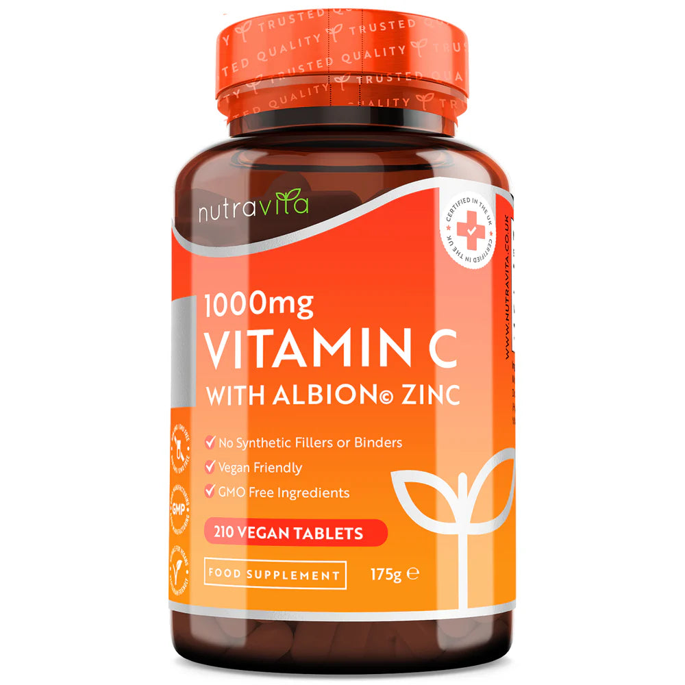 Vitamine C 1000 mg avec zinc (Albion® Zinc) 15 mg 210 comprimés <tc>Nutravita</tc>