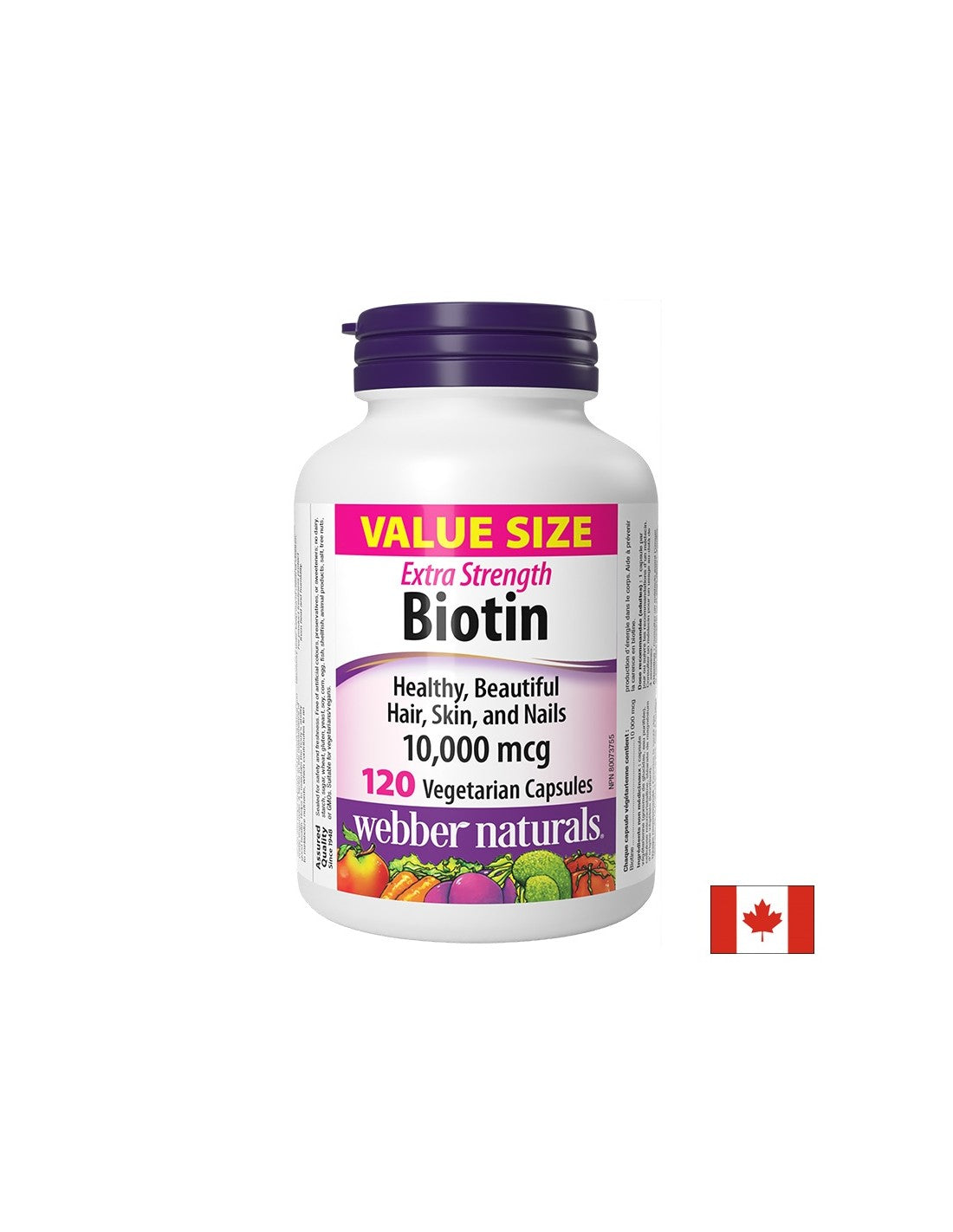 Cheveux, peau et ongles - Biotine Extra Strength 10000 µg, 120 V Capsules