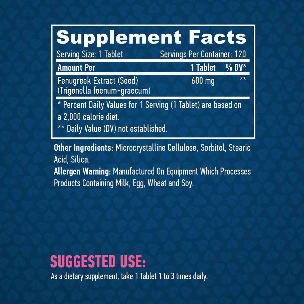 Tabs de fenugrec 600 mg/120