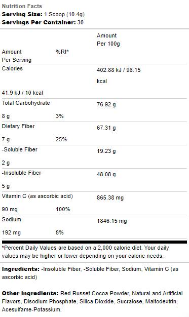 Fibre | avec des fibres solubles et insolubles - 252 ~ 312 grammes